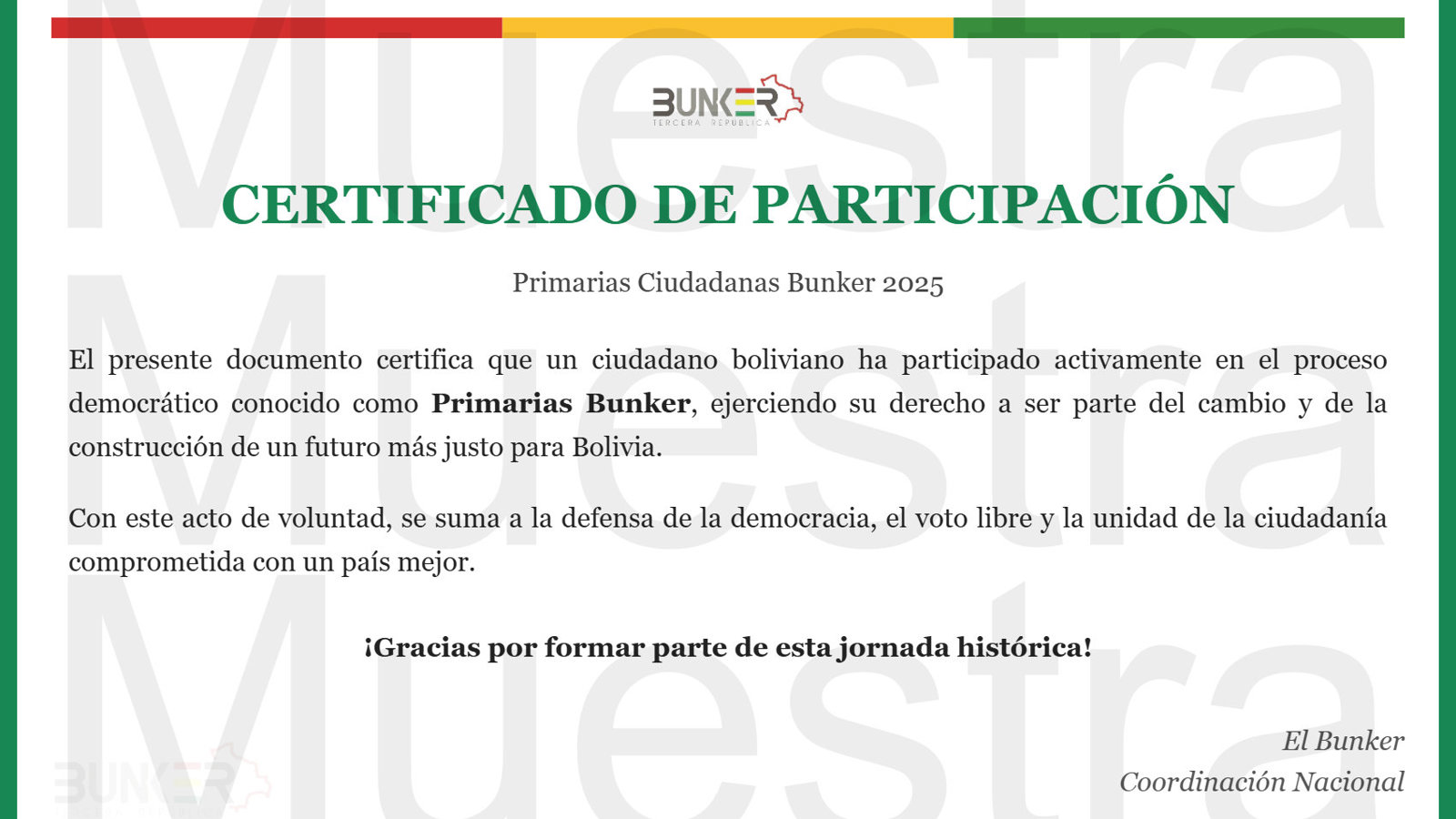 Certificado Muestra